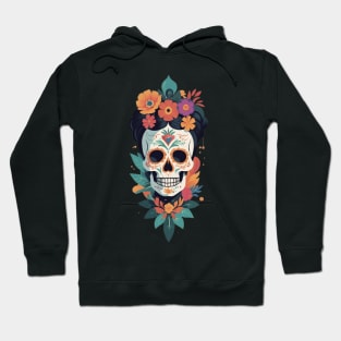 Frida's Floral Sugar Skull: Illustrated Tribute Hoodie